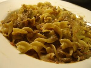 Beef Stroganoff plate