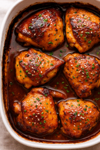 Honey Garlic Glazed Chicken Thighs recipe