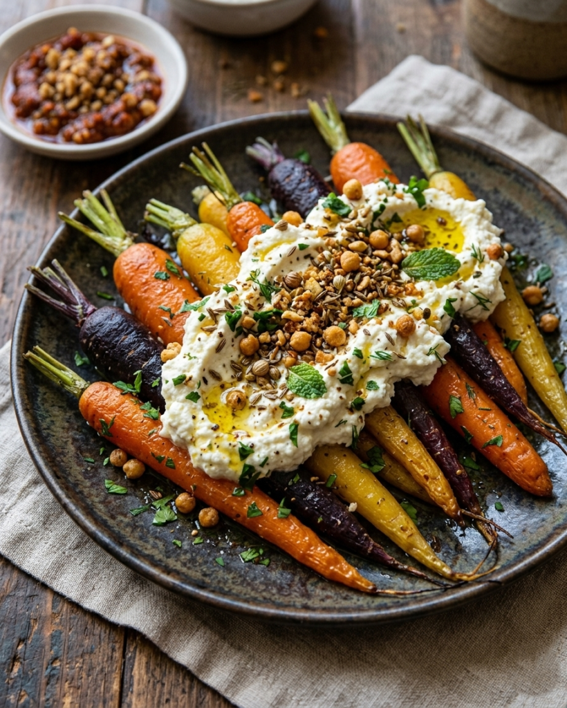Roasted Carrots with Whipped Ricotta and Hot Honey